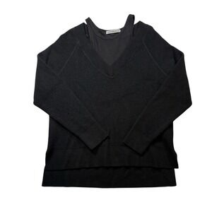 T by Alexander Wang Black Inner Tank Raglan Sweater Medium